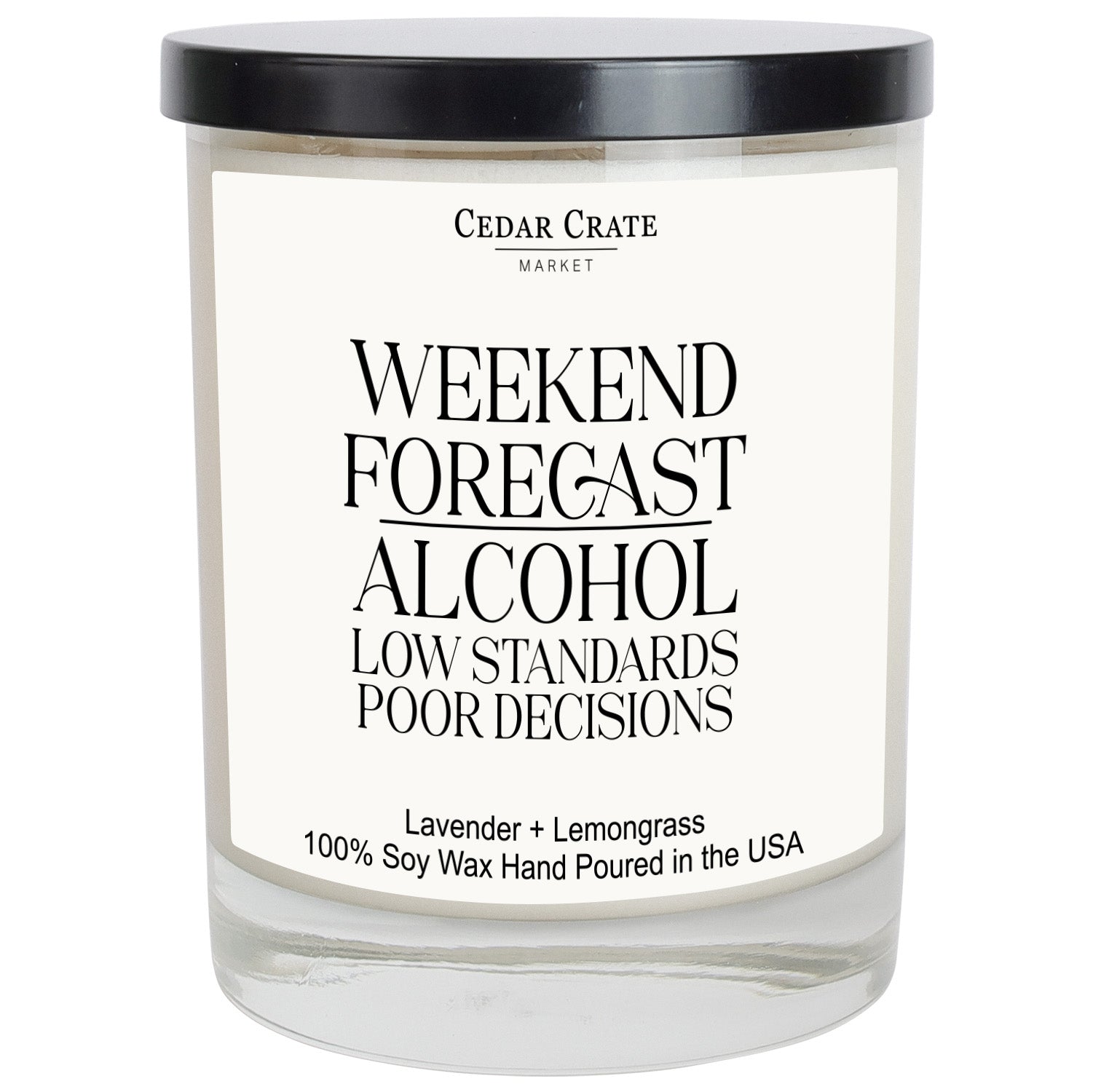 Weekend Forecast Alcohol Poor Decisions Funny White Candle