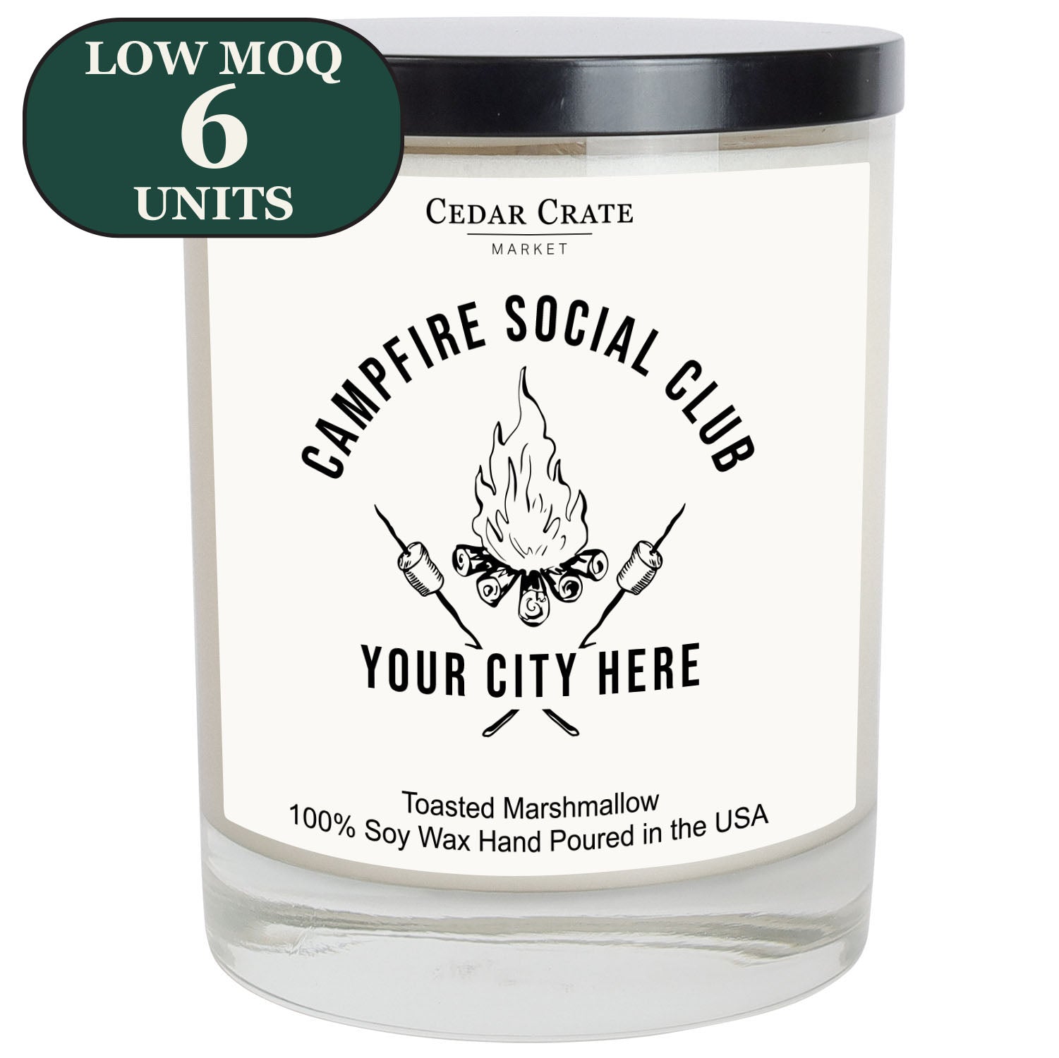 Cedar Crate Market Soy Candle "Name Drop - Campfire Social Club" funny gift