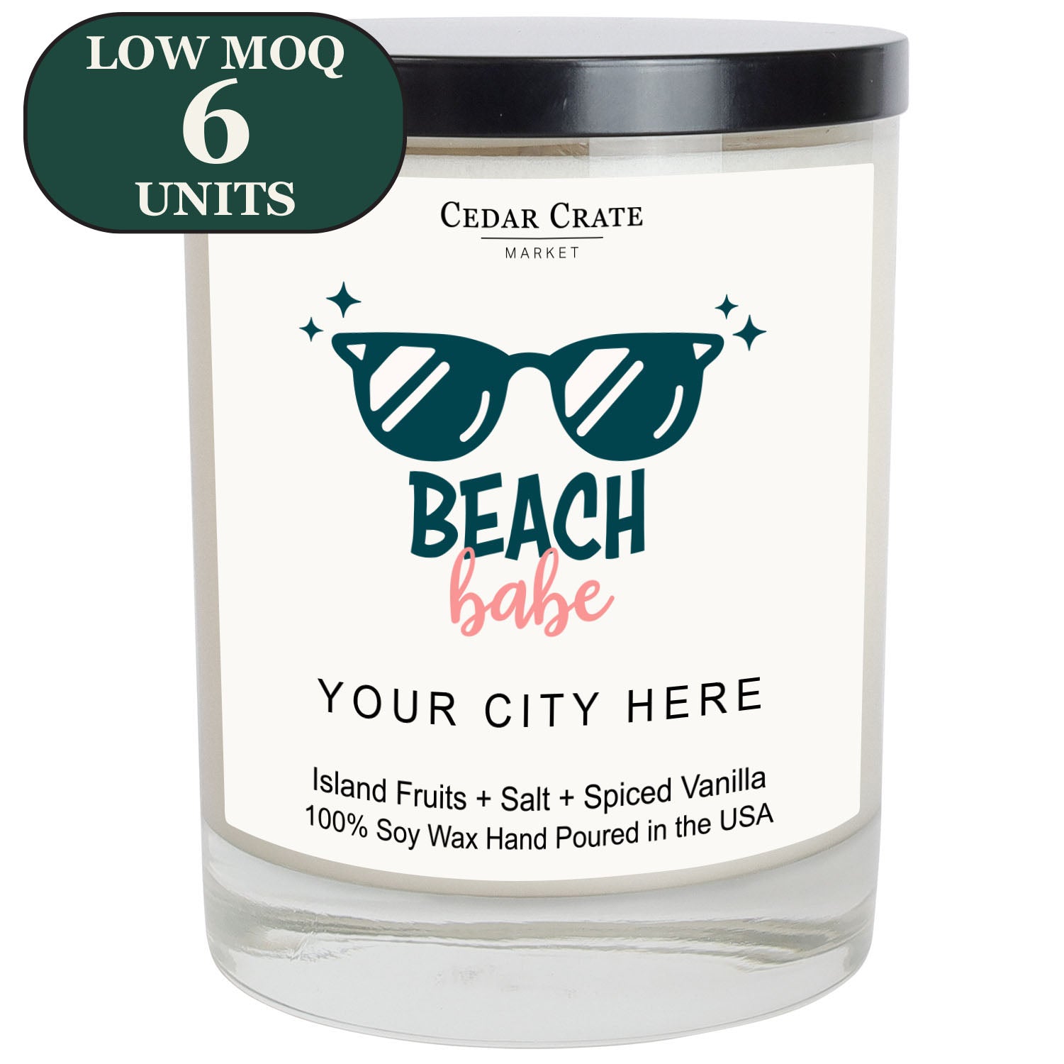Cedar Crate Market Soy Candle "Name Drop - Beach Babe" funny gift