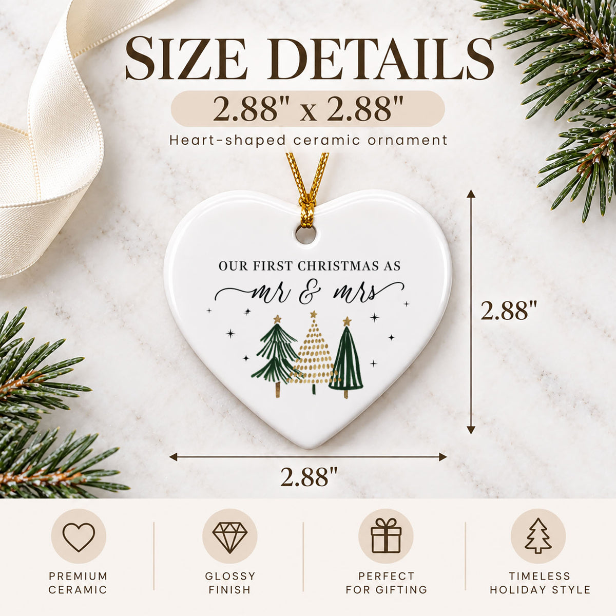 Wedding Ornament - Our First Christmas As Mr & Mrs