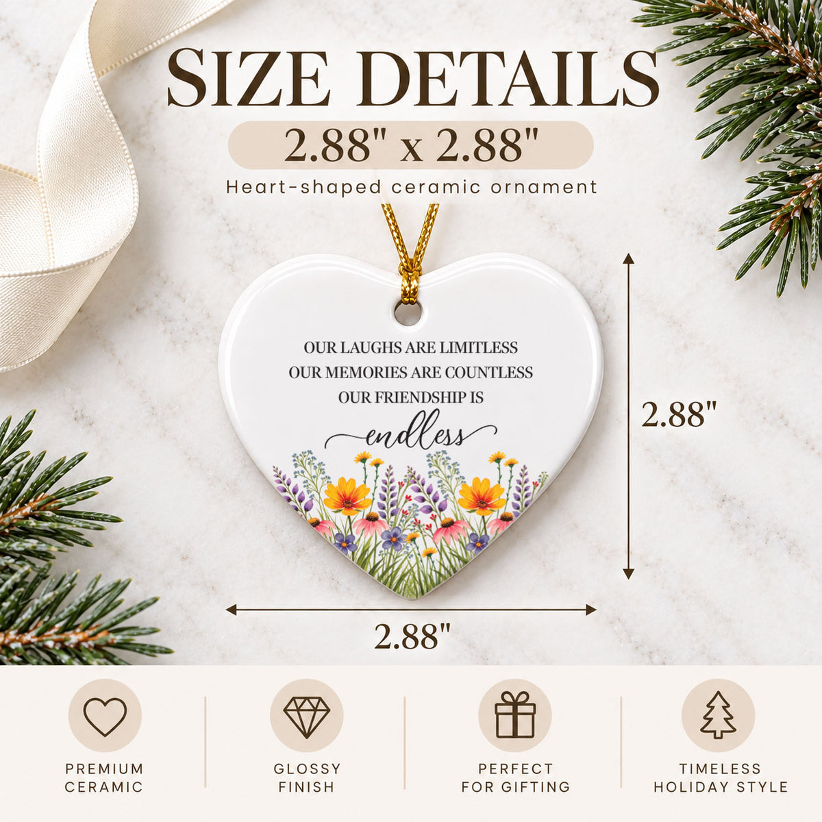 Christmas Gifts Ornament - Our Friendship Is Endless