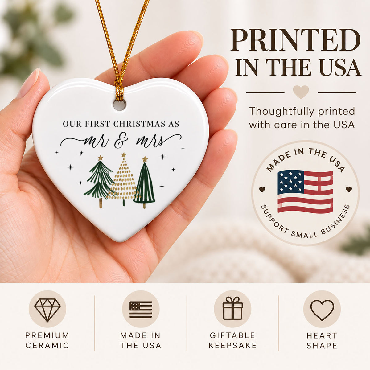 Wedding Ornament - Our First Christmas As Mr & Mrs
