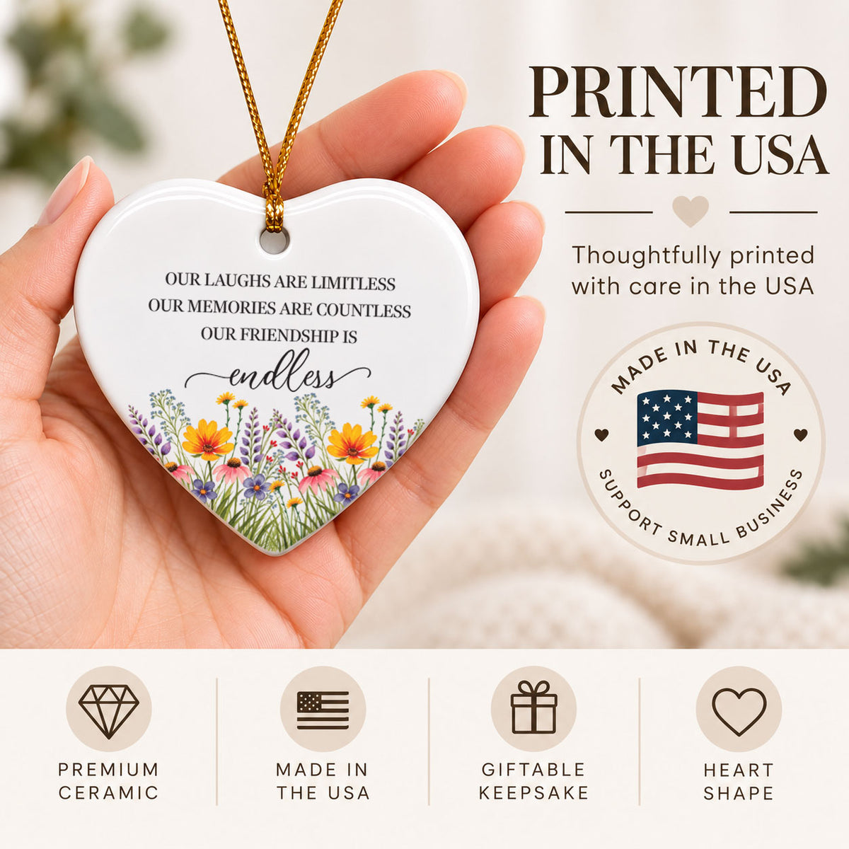 Christmas Gifts Ornament - Our Friendship Is Endless