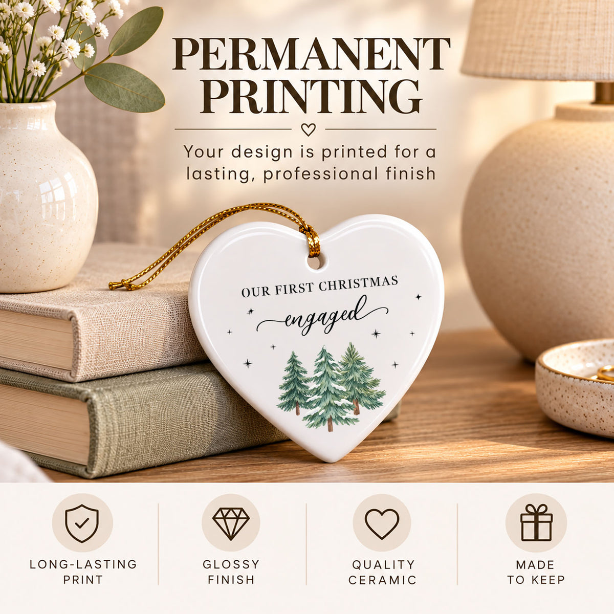 Holiday Ornaments - Our First Christmas Engaged