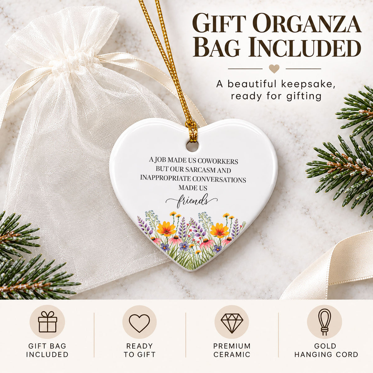 Gag Gifts Ornament - Sarcasm Made Us Friends