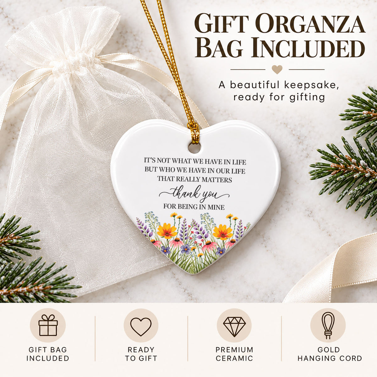 Christmas Ornaments - Thank You For Being In Mine