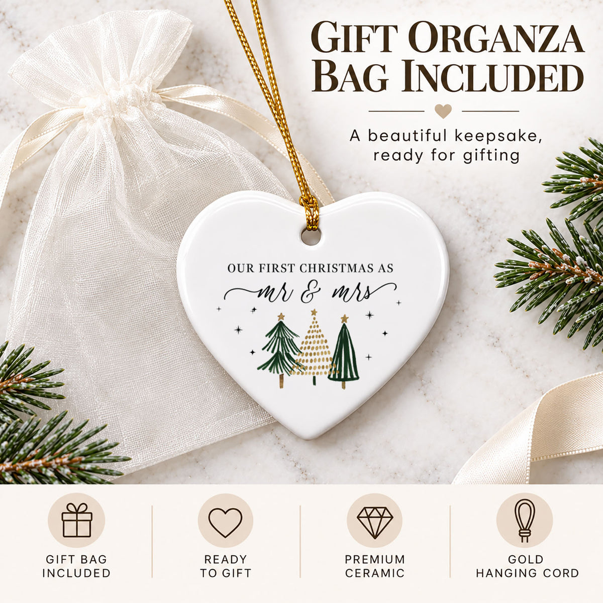 Wedding Ornament - Our First Christmas As Mr & Mrs