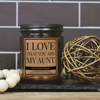 I Love That You Are My Aunt Amber Jar