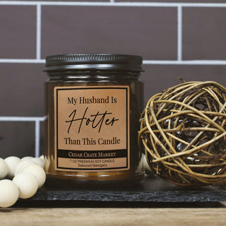 My Husband is Hotter Than This Candle Amber Jar
