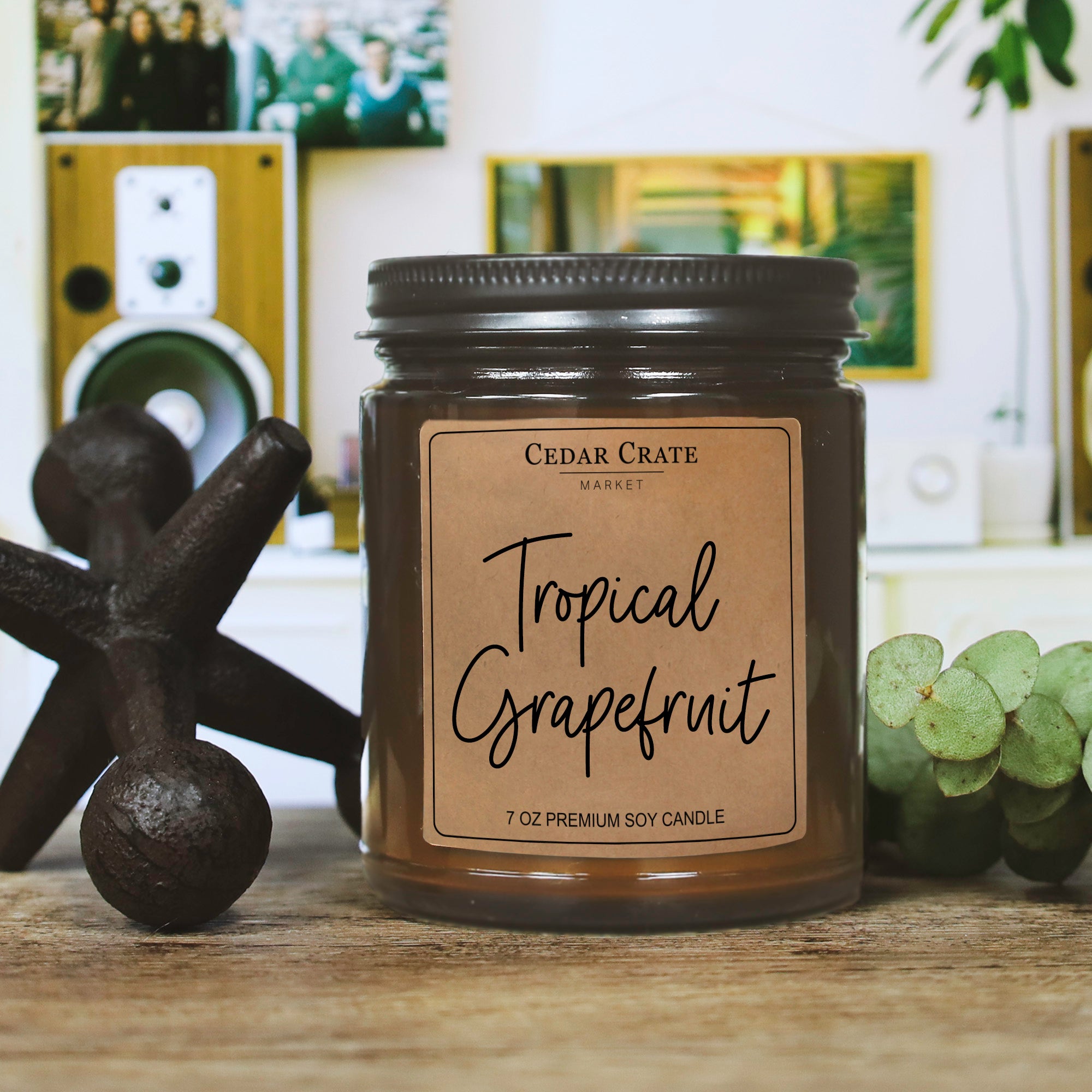 Tropical Grapefruit Amber Jar Candle