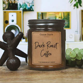 Dark Roast Coffee Amber Jar Candle