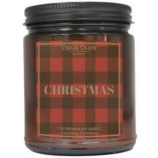 Christmas Buffalo Plaid Amber Jar