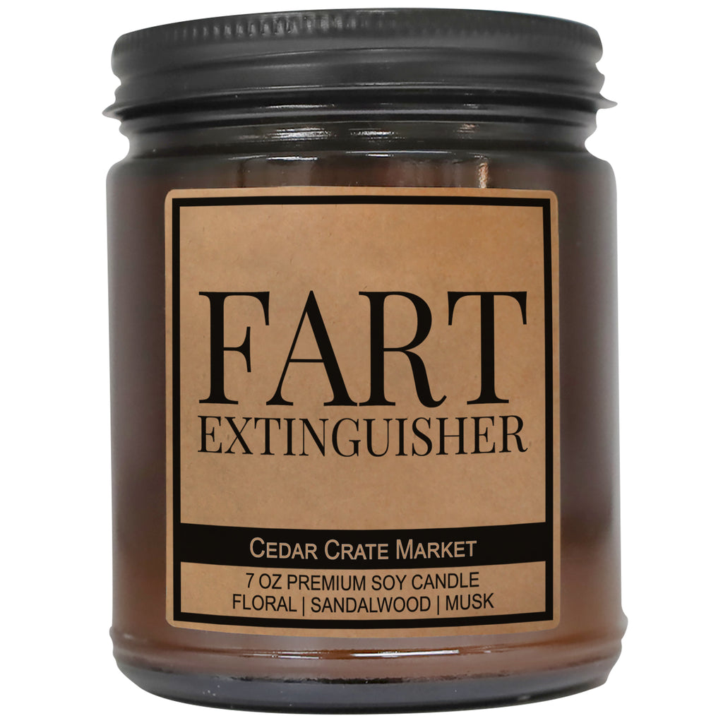 Fart Extinguisher Amber Jar Cedar Crate