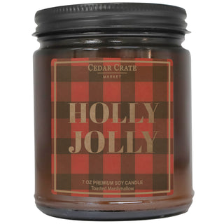 Holly Jolly Buffalo Plaid Amber Jar