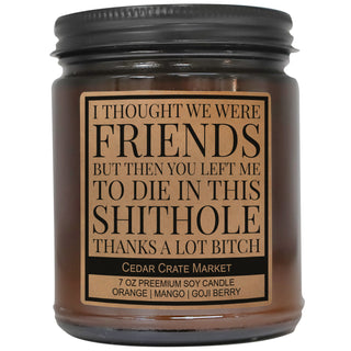 I Thought We Were Friends But Then You Left Me To Die In This Shithole Thanks A Lot Bitch Amber Jar