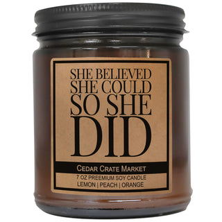 She Believed She Could So She Did Amber Jar