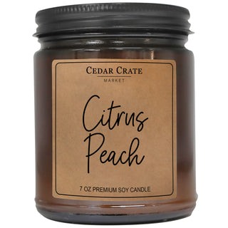 Citrus Peach Amber Jar Candle