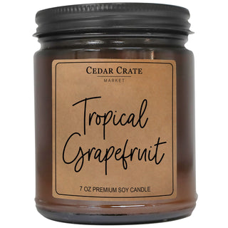 Tropical Grapefruit Amber Jar Candle