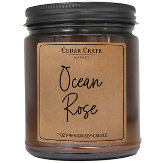 Ocean Rose Amber Jar Candle