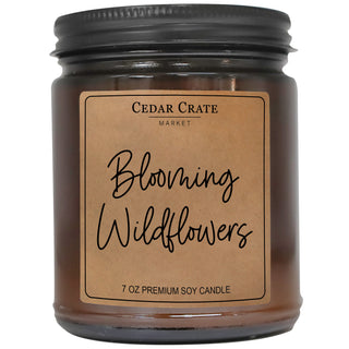 Blooming Wildflowers Amber Jar Candle