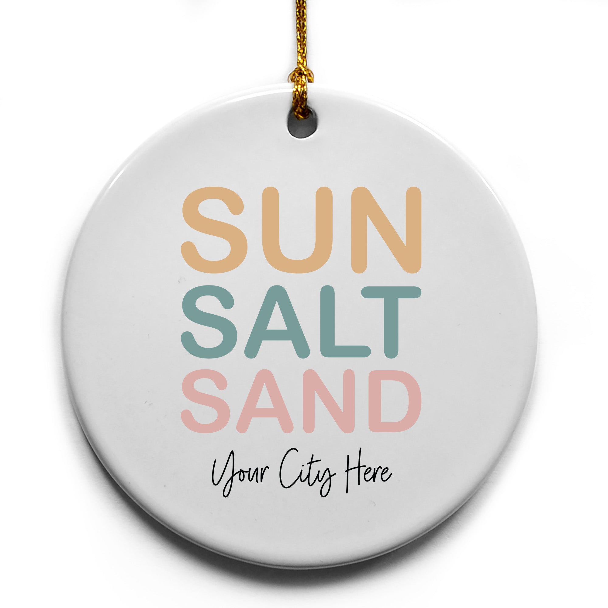 Sun Salt Sand Name Drop Ornament - 6 Pack