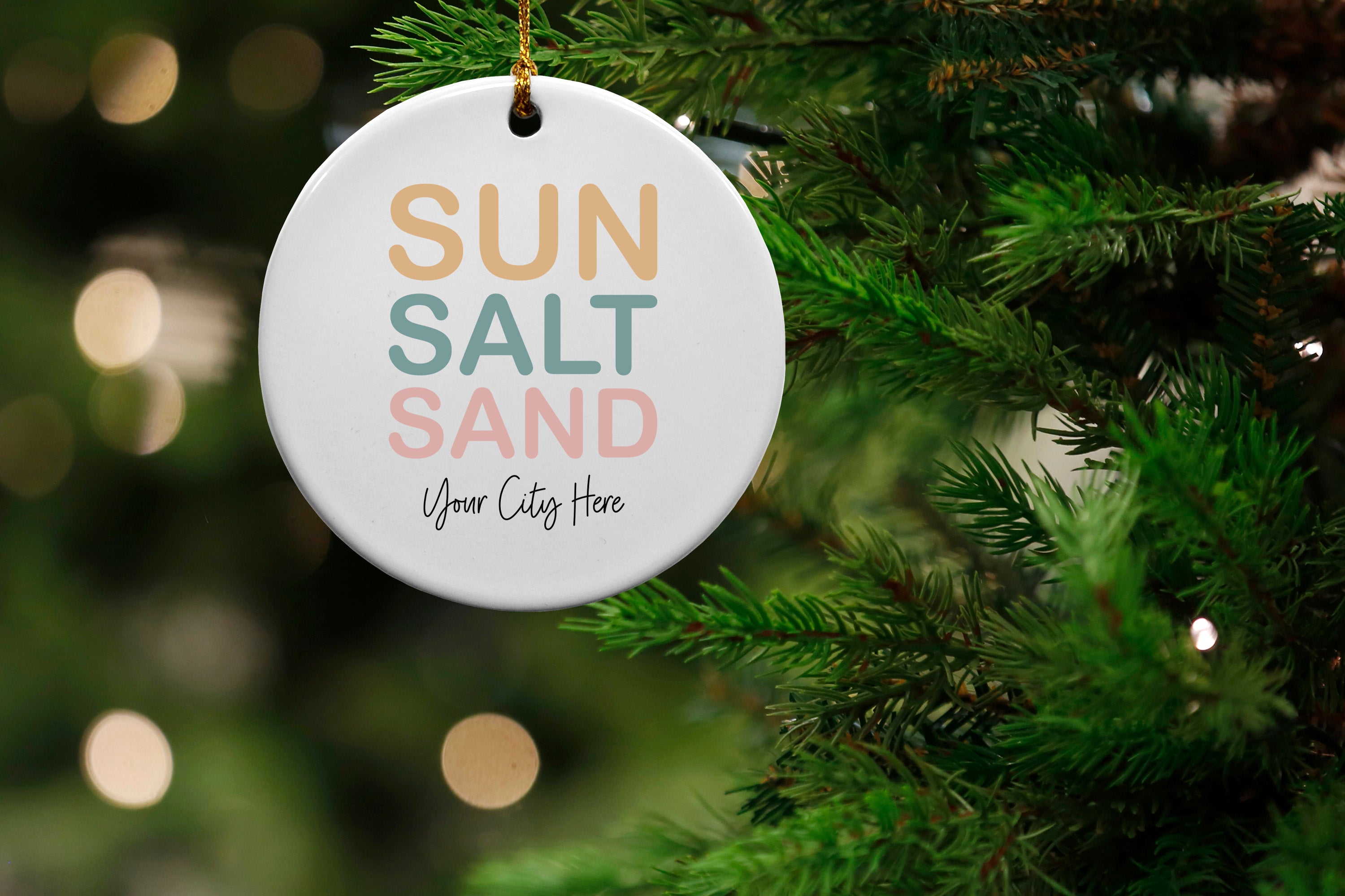 Sun Salt Sand Name Drop Ornament - 6 Pack