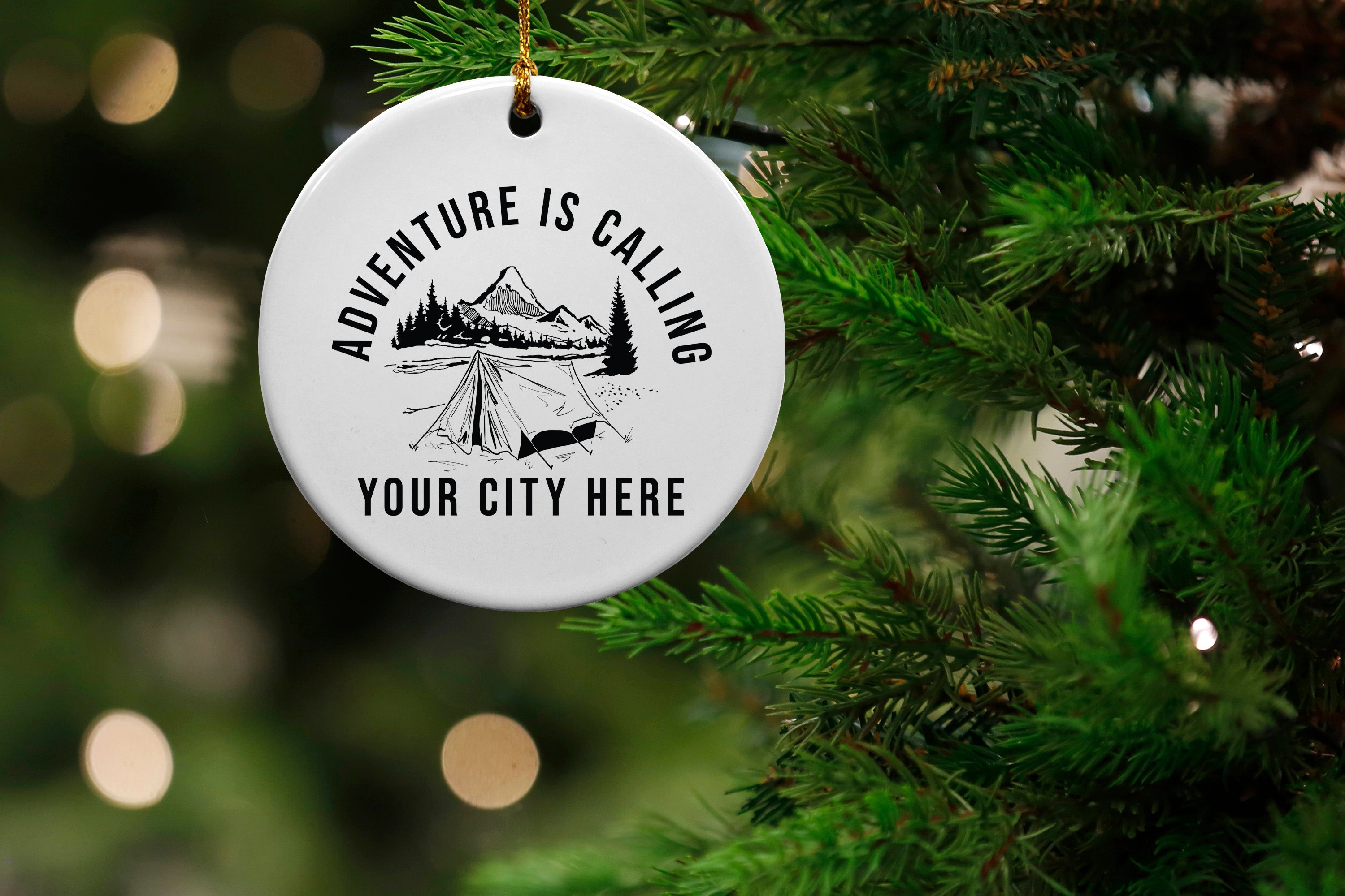 Adventure Is Calling Name Drop Ornament - 6 Pack