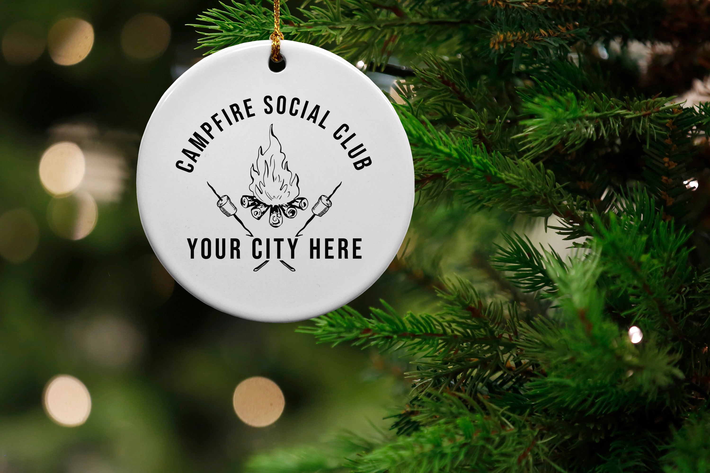 Campfire Social Club Name Drop Ornament - 6 Pack