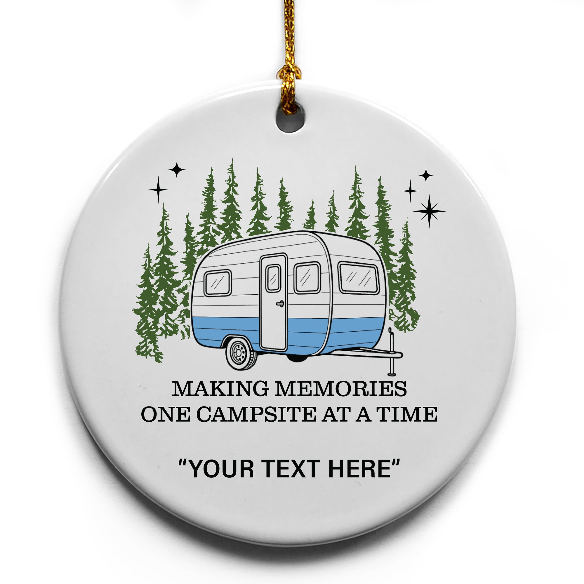 Making Memories Retro Camper Forest Name Drop Ornament - 6 Pack