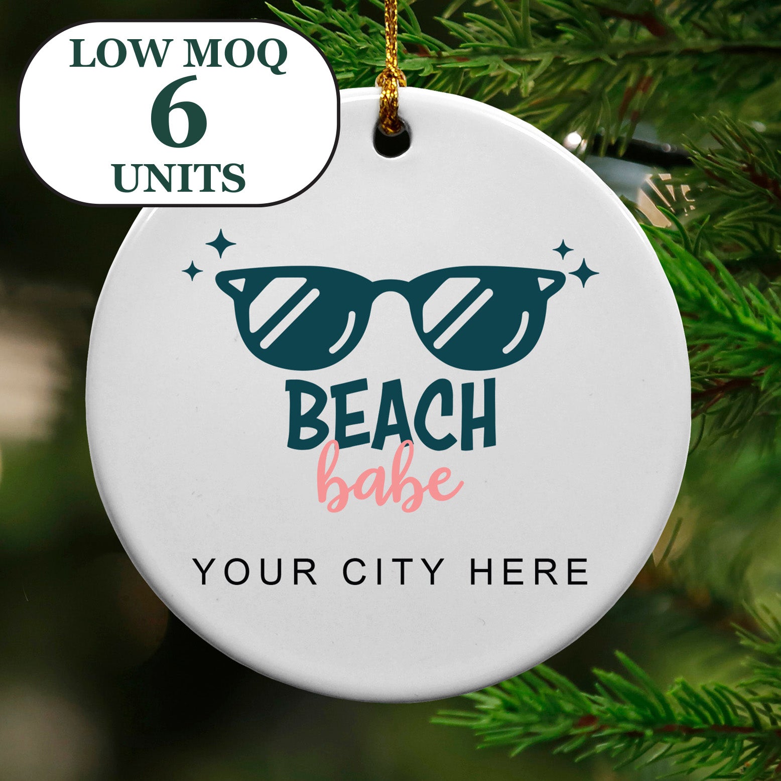 Cedar Crate Market Keepsake Ornament "Beach Babe" funny gift