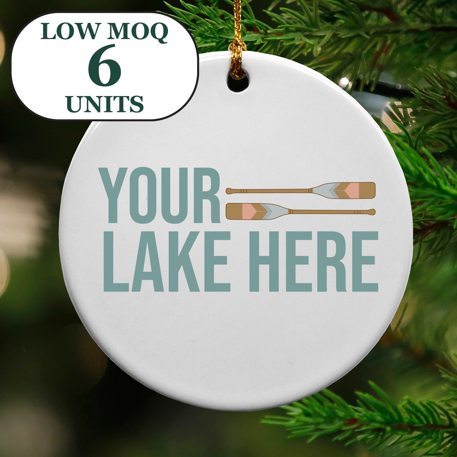 Cedar Crate Market Keepsake Ornament "Lake With Paddles" funny gift
