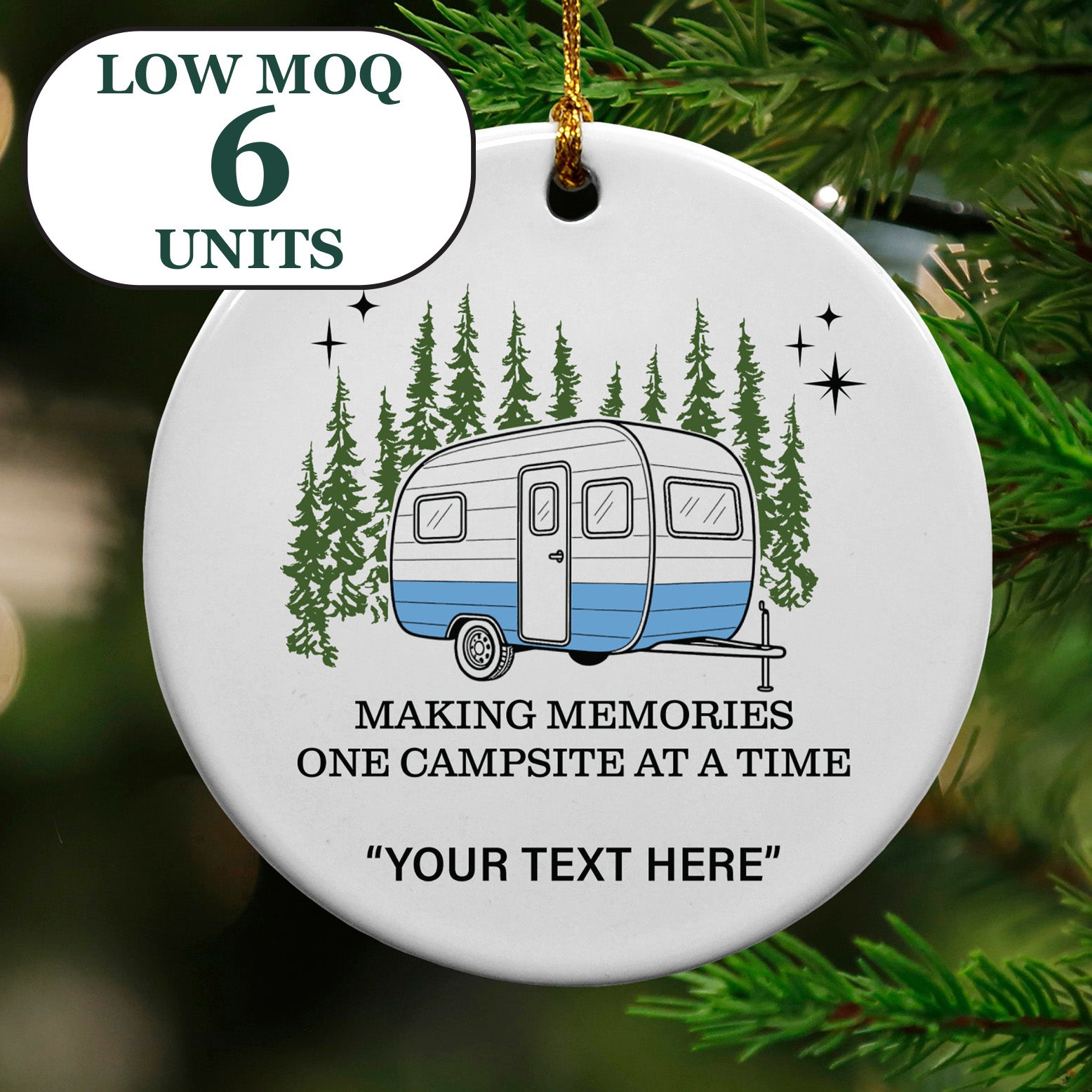 Cedar Crate Market Keepsake Ornament "Making Memories Retro Camper" funny gift