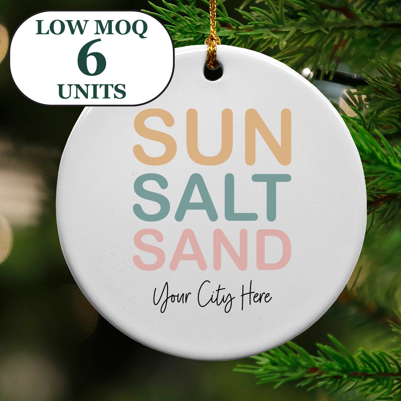 Cedar Crate Market Keepsake Ornament "Sun Salt Sand" funny gift
