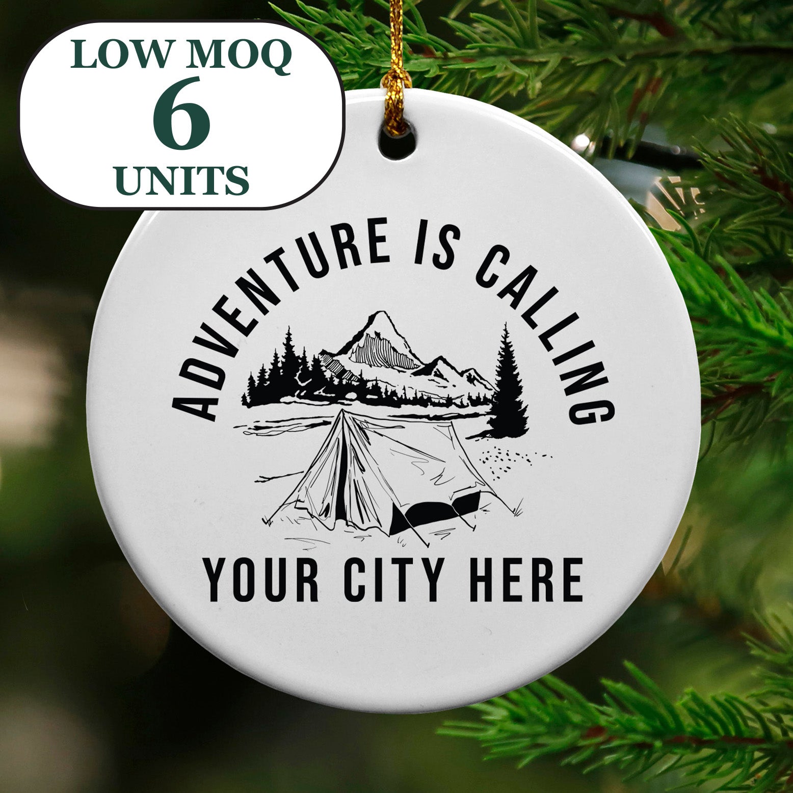 Cedar Crate Market Keepsake Ornament "Adventure Is Calling" funny gift