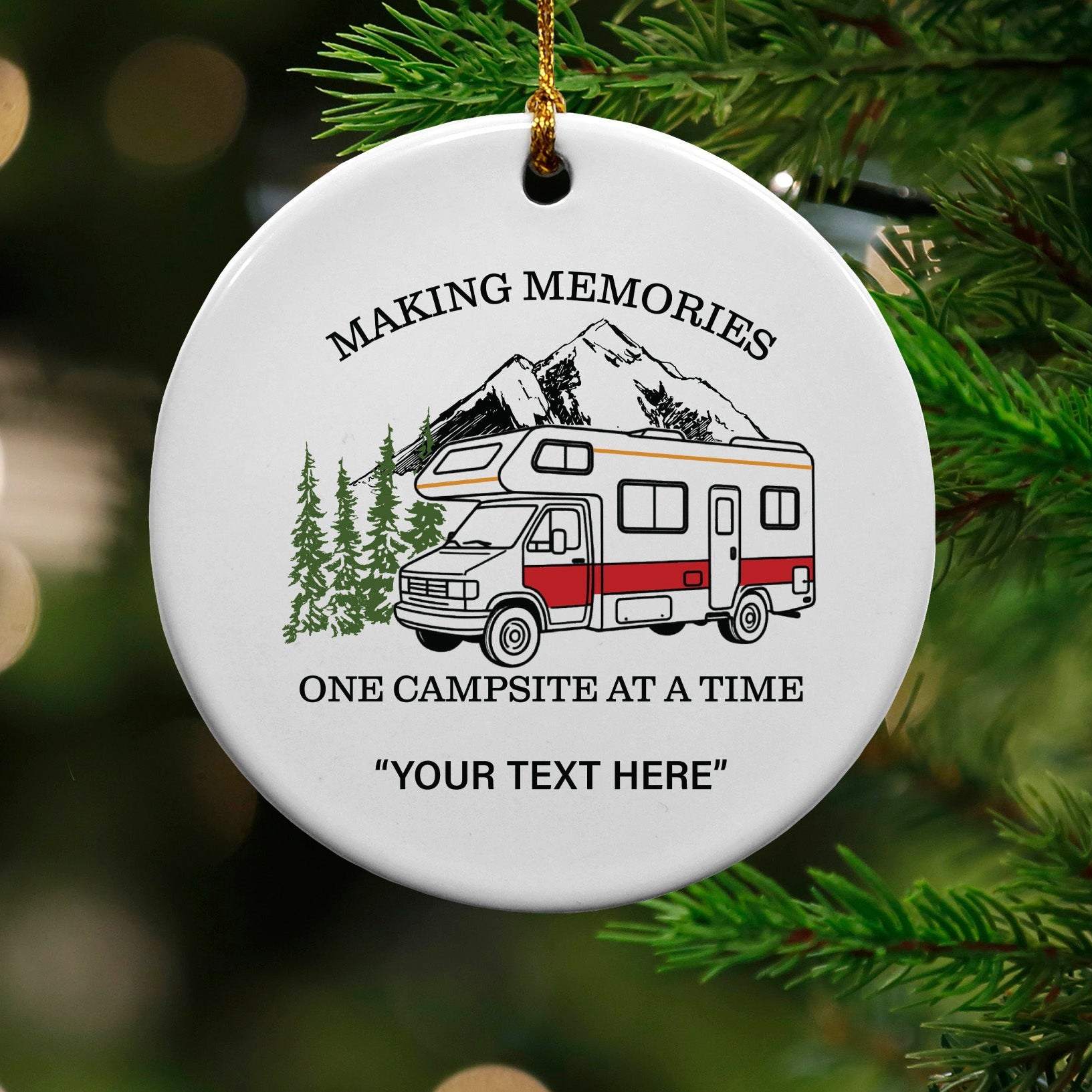 Custom Name Drop Ornament - Making Memories RV - MOQ 6