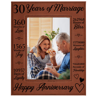 30th Anniversary Counting The Minutes Vegan Leather Photo Frame