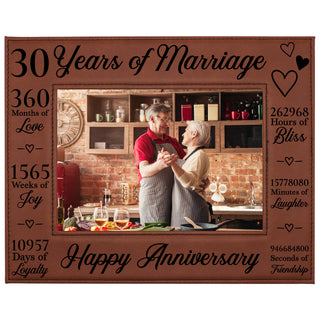 30th Anniversary Counting The Minutes Vegan Leather Photo Frame