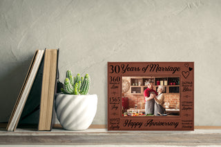 30th Anniversary Counting The Minutes Vegan Leather Photo Frame