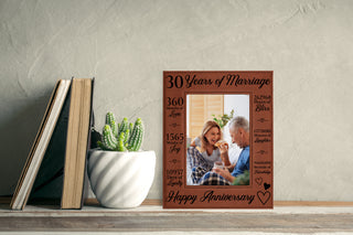 30th Anniversary Counting The Minutes Vegan Leather Photo Frame