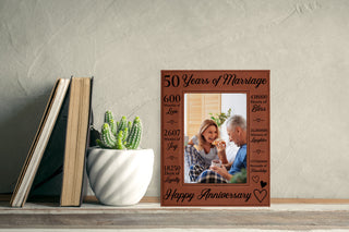 50th Anniversary Counting The Minutes Vegan Leather Photo Frame