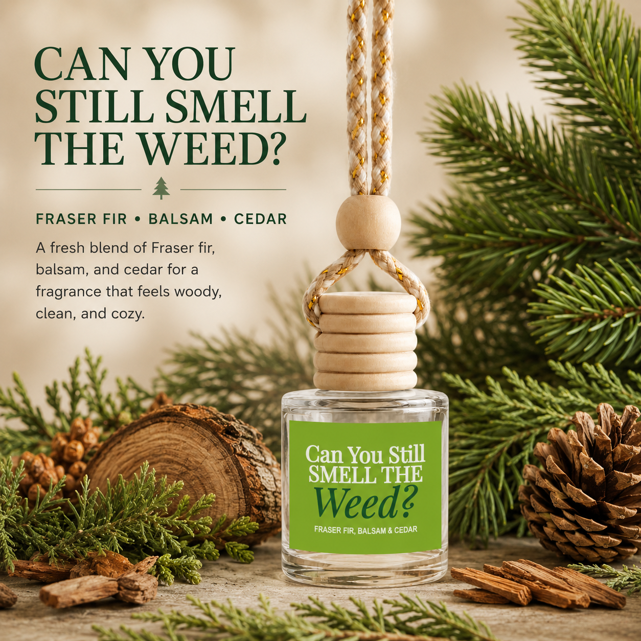 Car Diffuser - Can You Still Smell The Weed? Balsam + Cedar