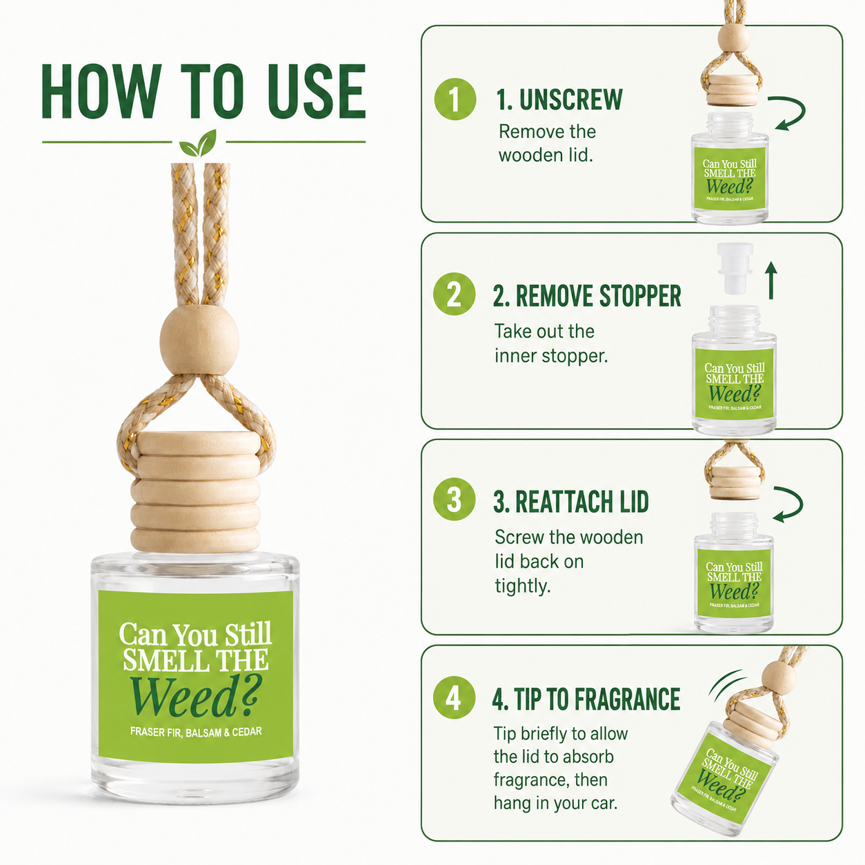 Car Diffuser - Can You Still Smell The Weed? Balsam + Cedar