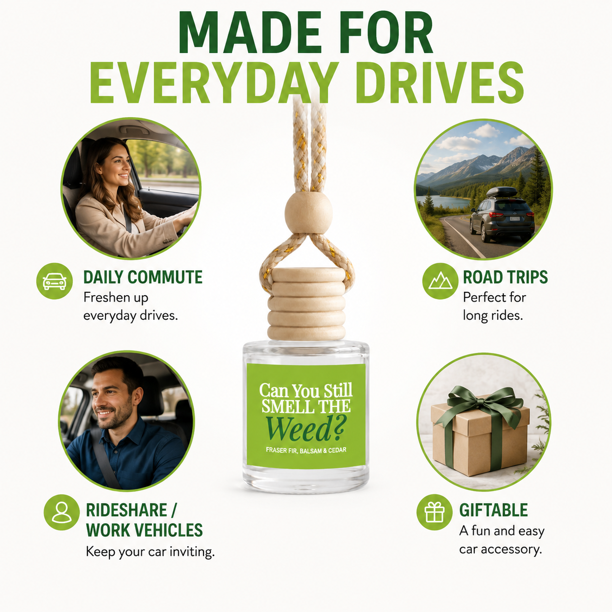 Car Diffuser - Can You Still Smell The Weed? Balsam + Cedar