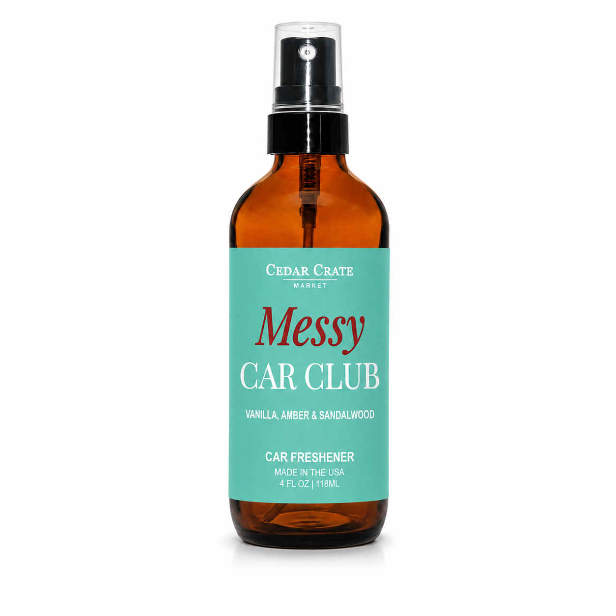 Car Freshies - Messy Car Club Amber Vanilla Woods Spray