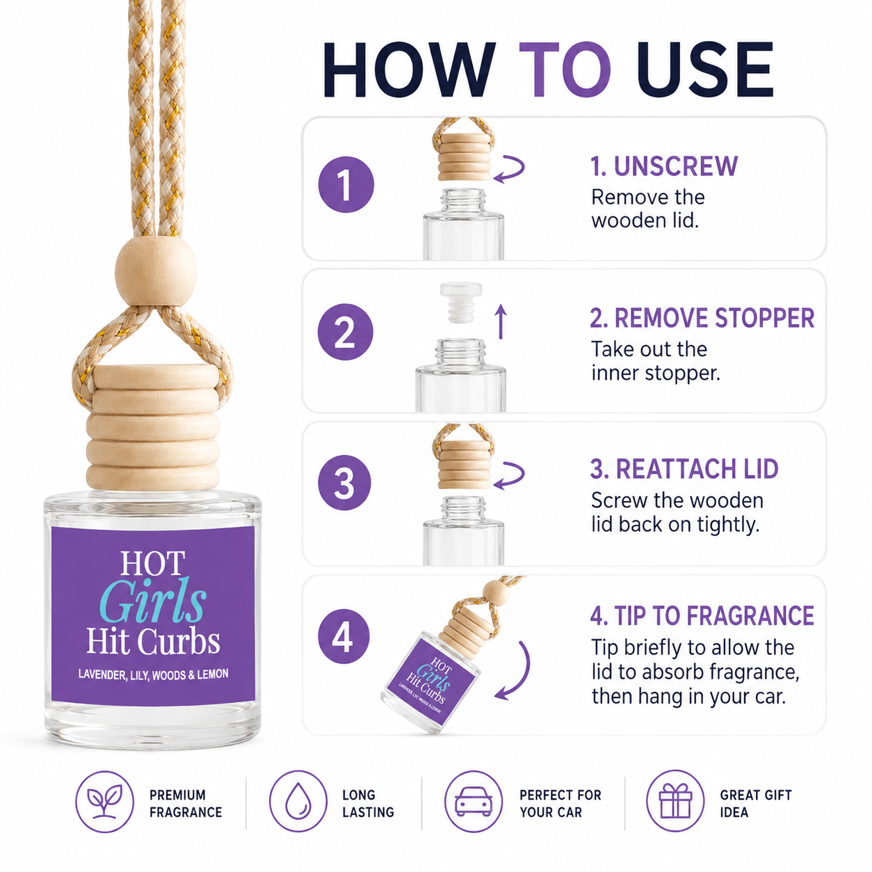 Car Diffuser - Hot Girls Hit Curbs Sunlit Lavender Scent