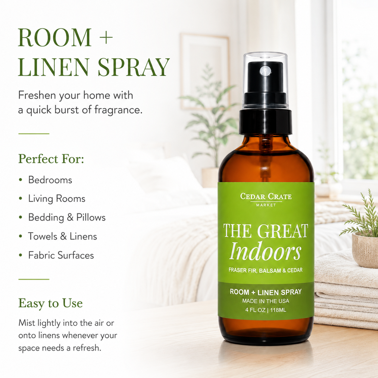 Funny Room Spray - The Great Indoors Balsam + Cedar Mist