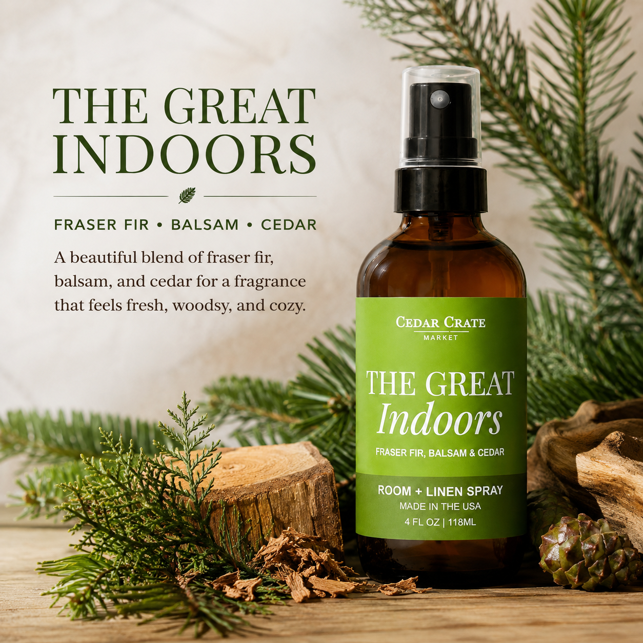 Funny Room Spray - The Great Indoors Balsam + Cedar Mist