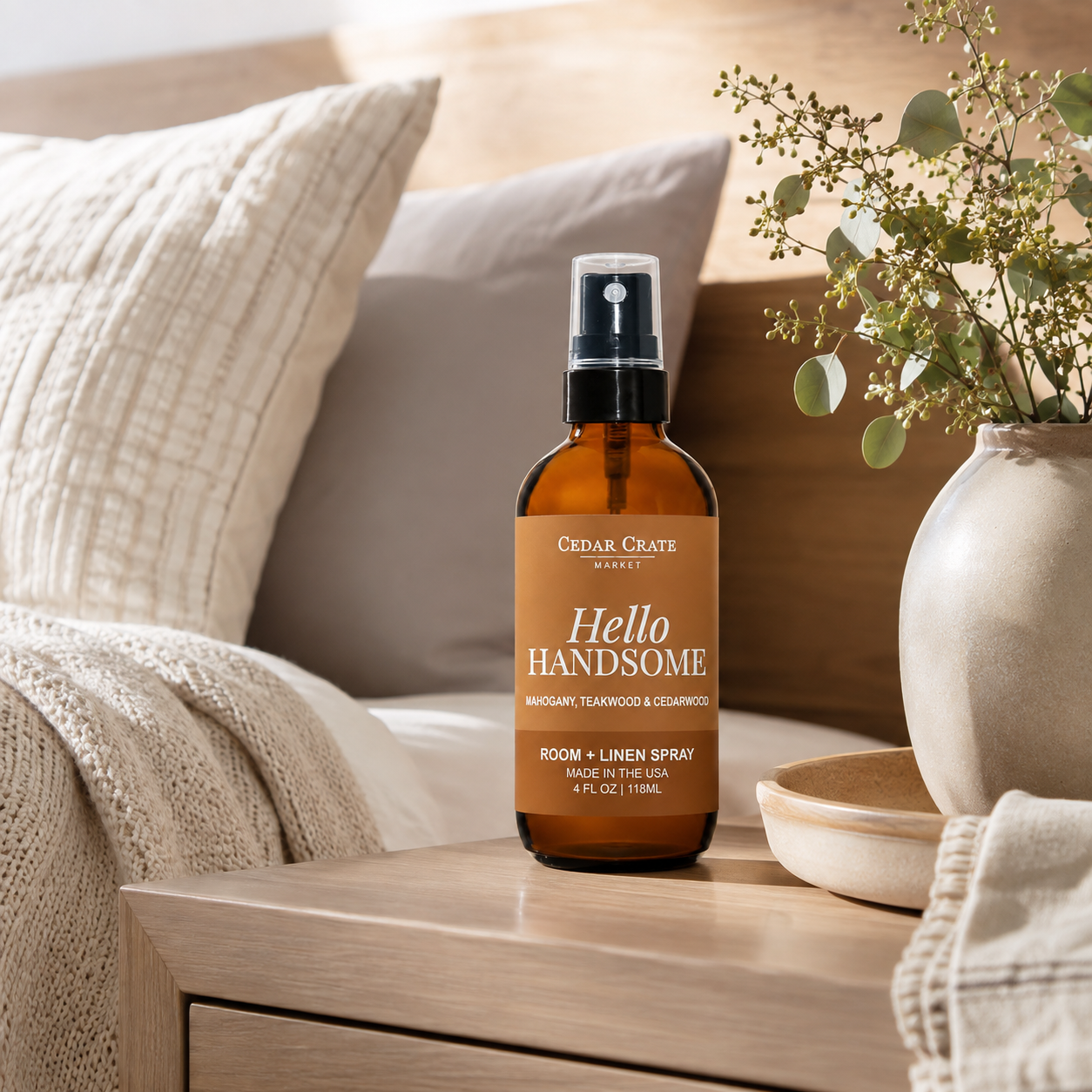 Funny Room Spray - Hello Handsome Linen Mist Rustic Mahogany