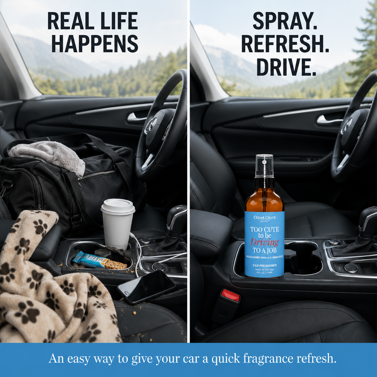 Car Freshies - Too Cute To Be Driving To A Job Spray 4 oz