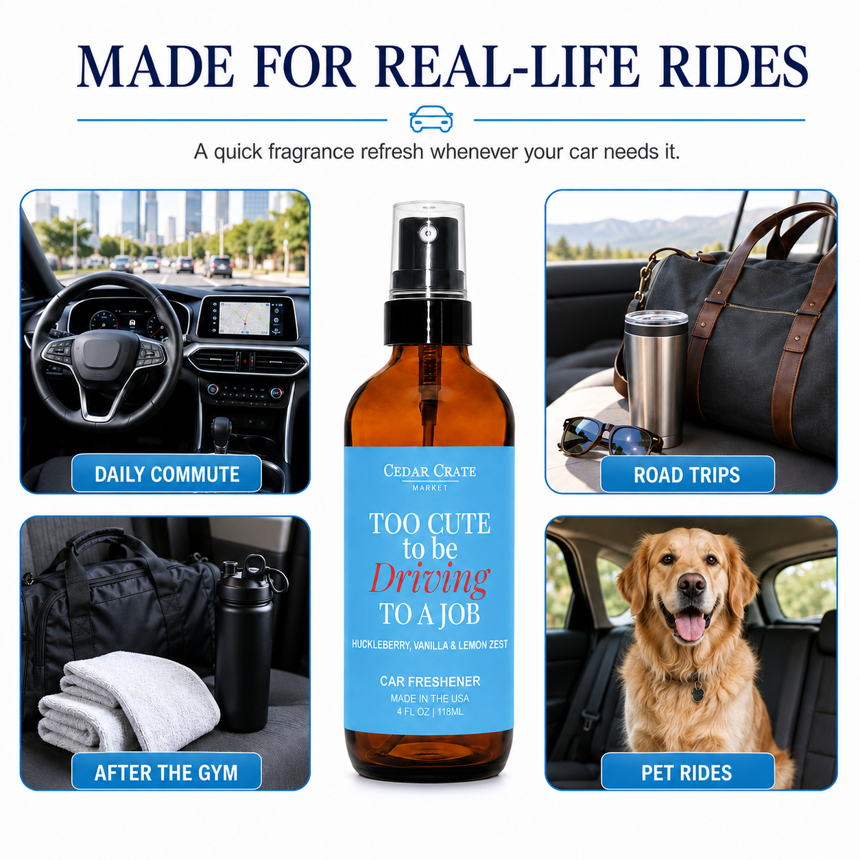 Car Freshies - Too Cute To Be Driving To A Job Spray 4 oz